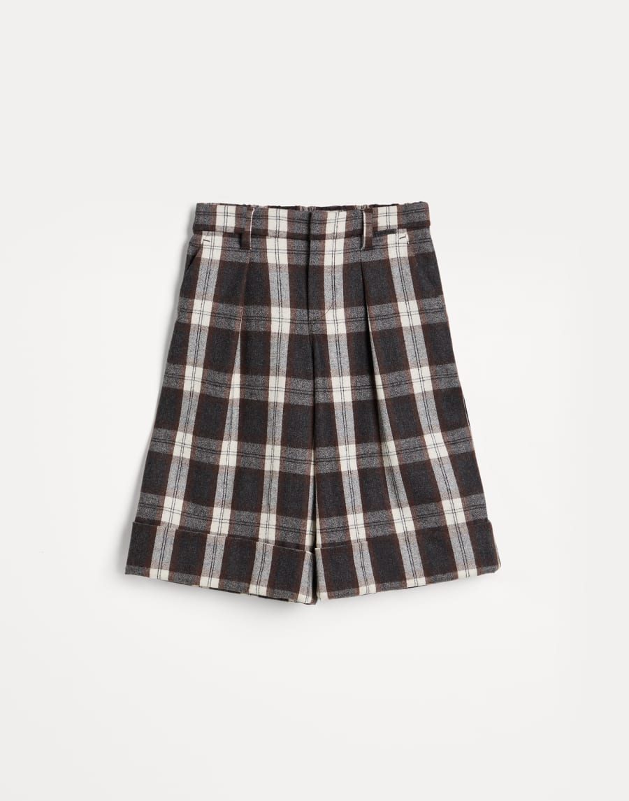 Tailored Bermuda shorts with monili Dark Grey Girls - Brunello Cucinelli