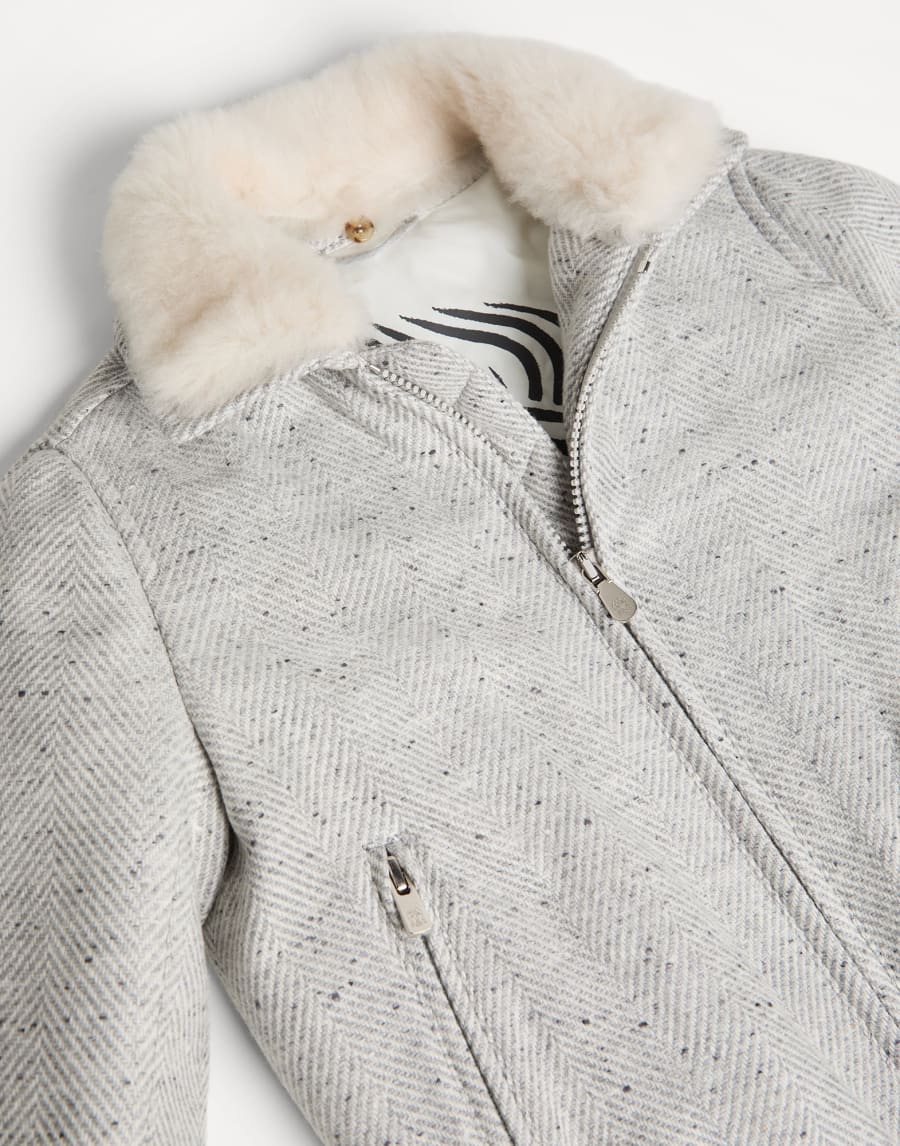 Aviator jacket with quilting Light Grey Boys - Brunello Cucinelli