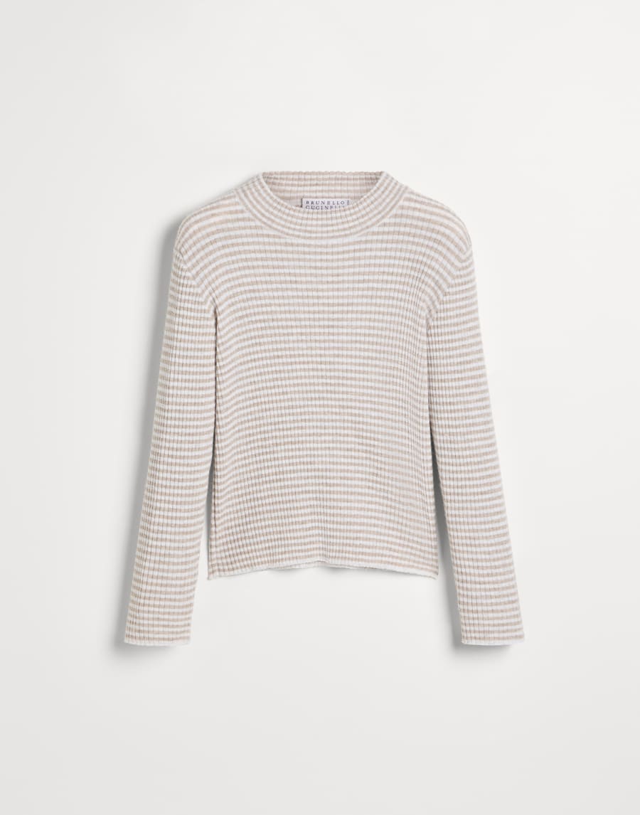 Maglia leggera rigata Beige Bambina - Brunello Cucinelli
