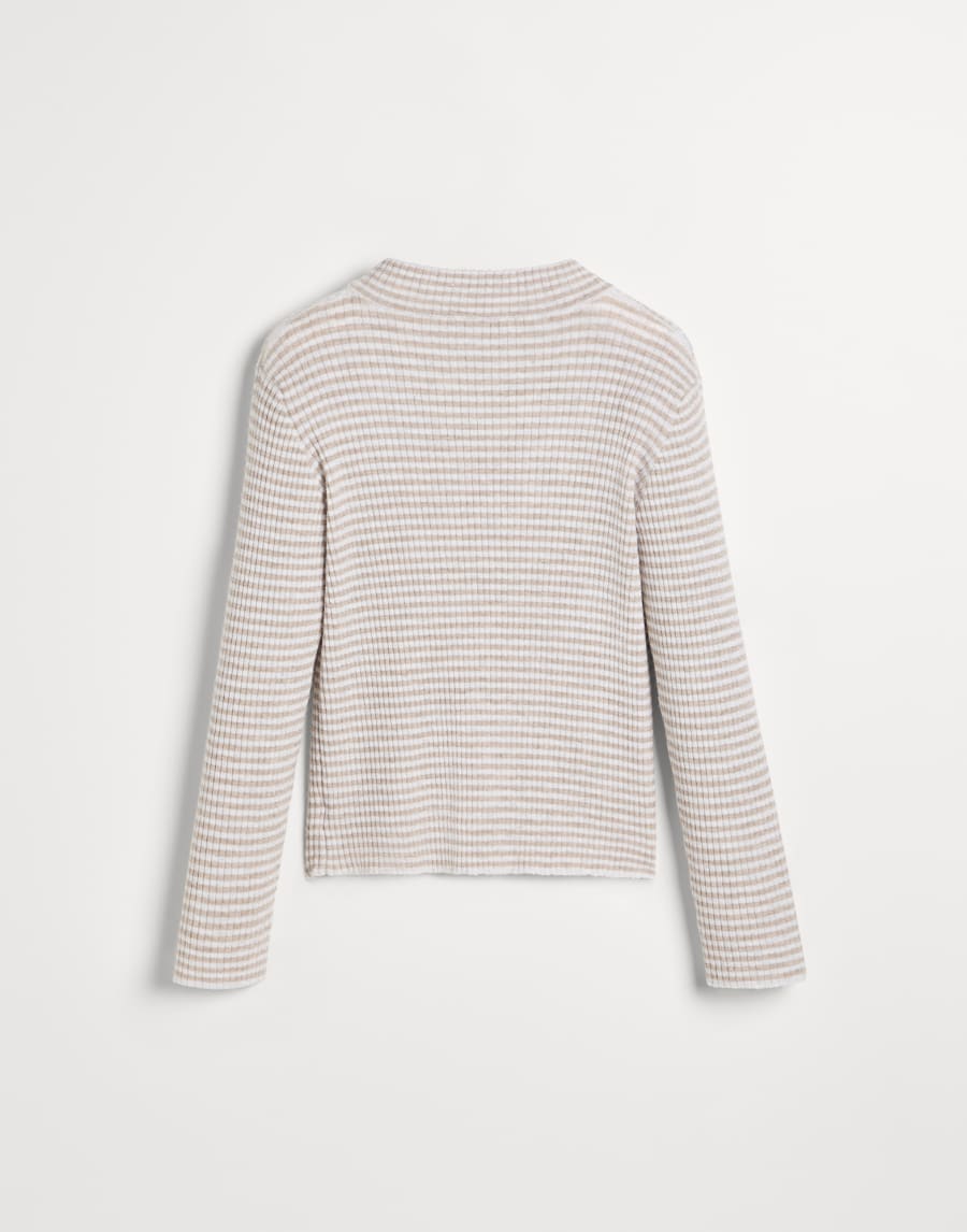 Striped lightweight sweater Beige Girls - Brunello Cucinelli