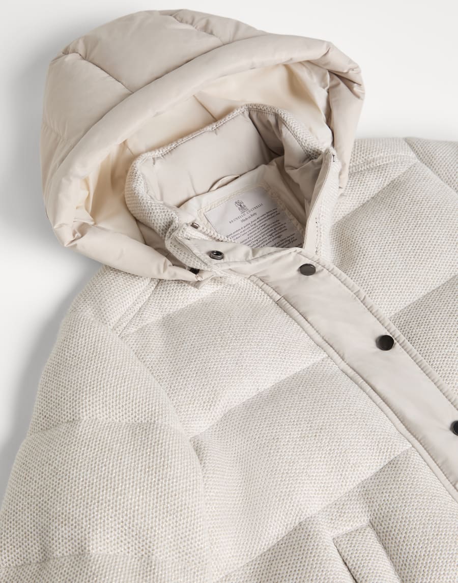 Knit down jacket with packable hood Buff Girls - Brunello Cucinelli