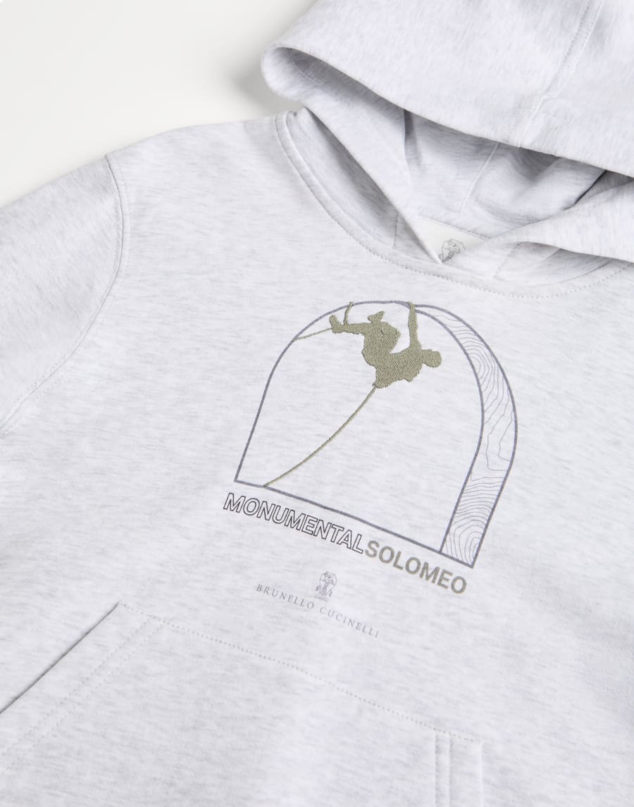 Sweatshirt with hood Light Grey Boys - Brunello Cucinelli