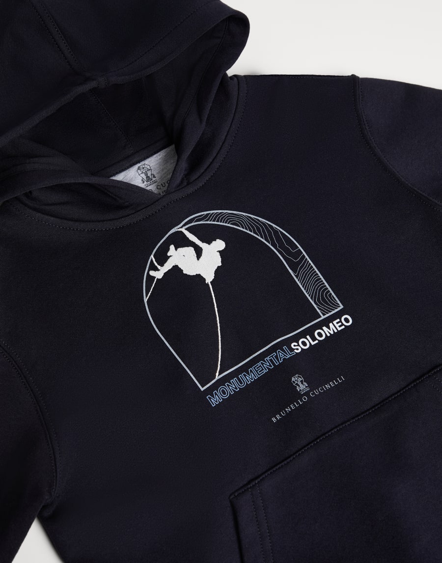 带风帽的上衣 海军蓝 男童 - Brunello Cucinelli