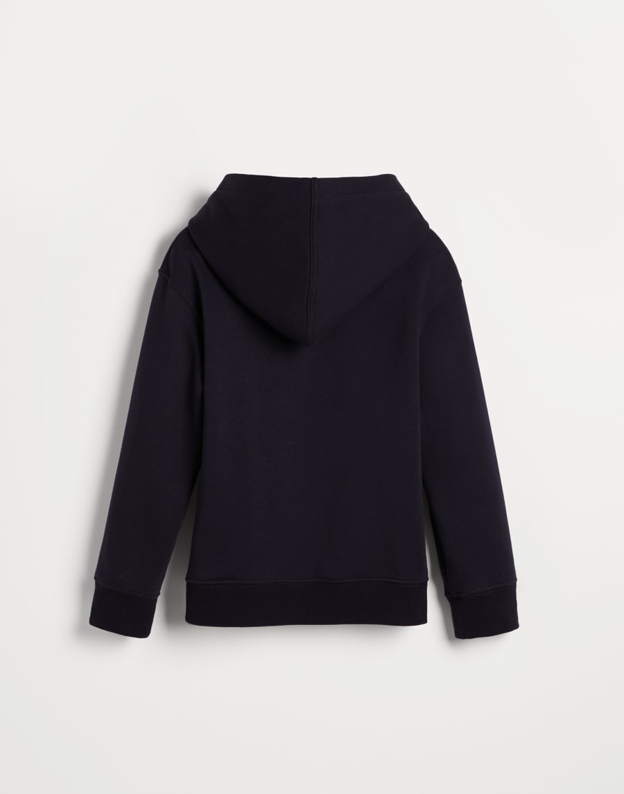 Sweatshirt with hood Navy Blue Boys - Brunello Cucinelli