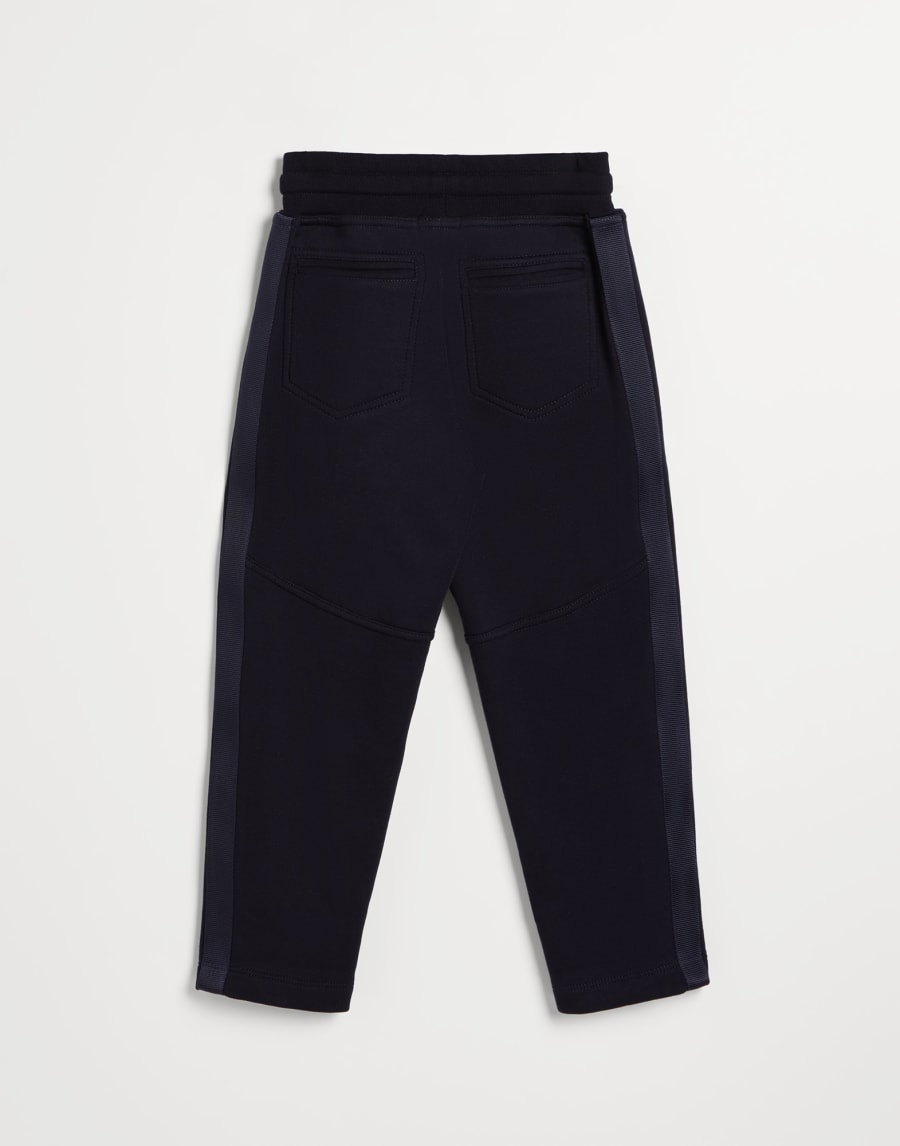 French terry trousers Navy Blue Boys - Brunello Cucinelli