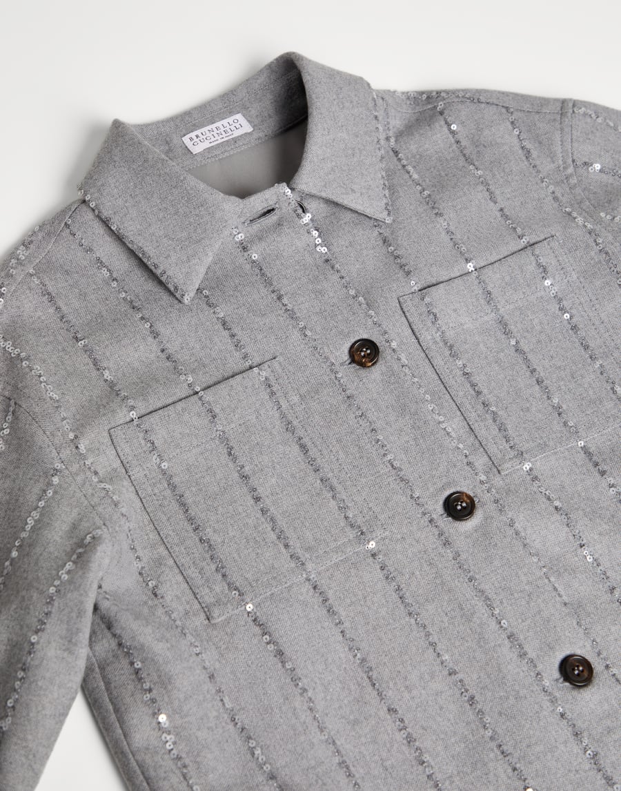 Camisa de franela Gris Niña - Brunello Cucinelli