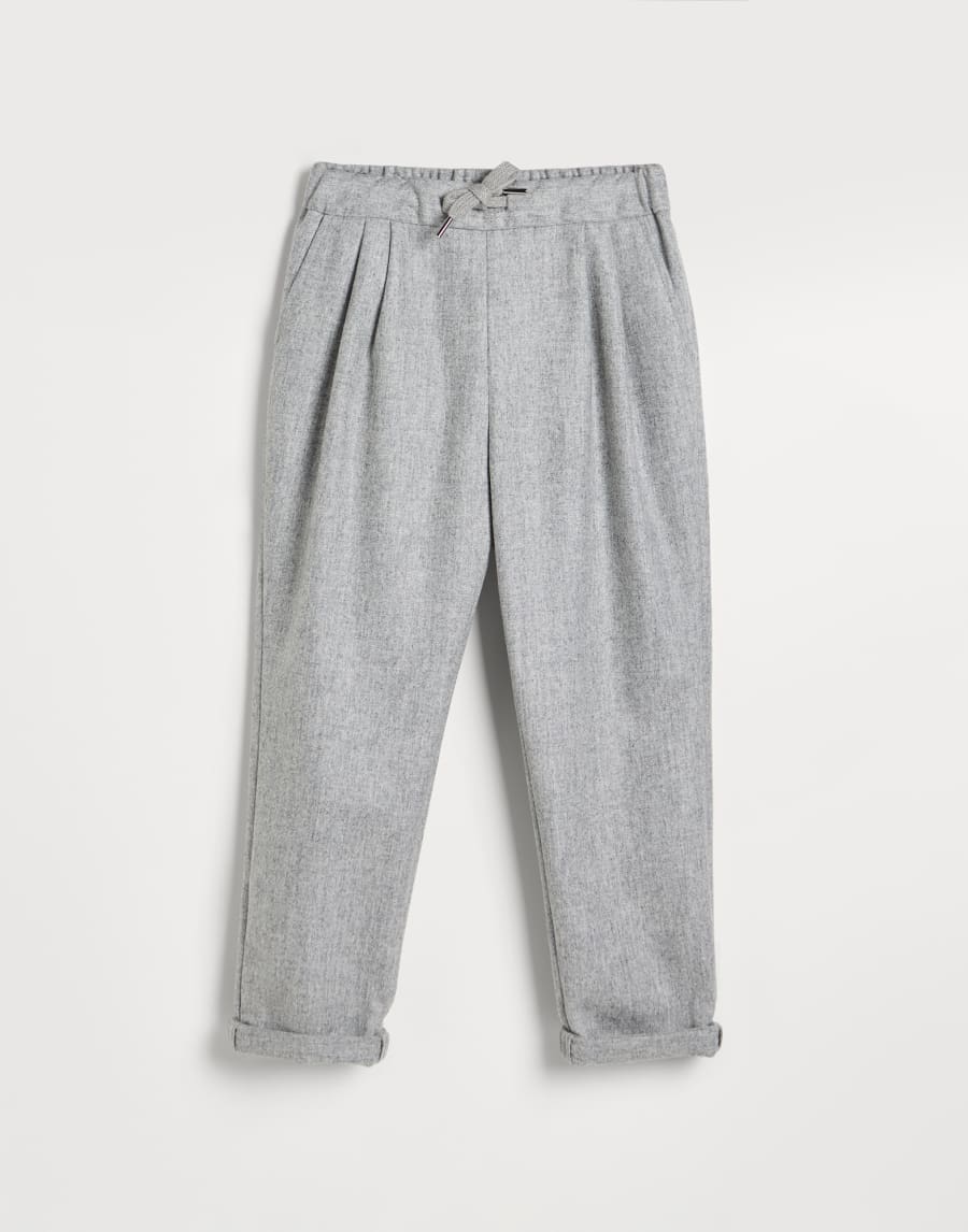 Pantalón con pinzas dobles Gris Niño - Brunello Cucinelli