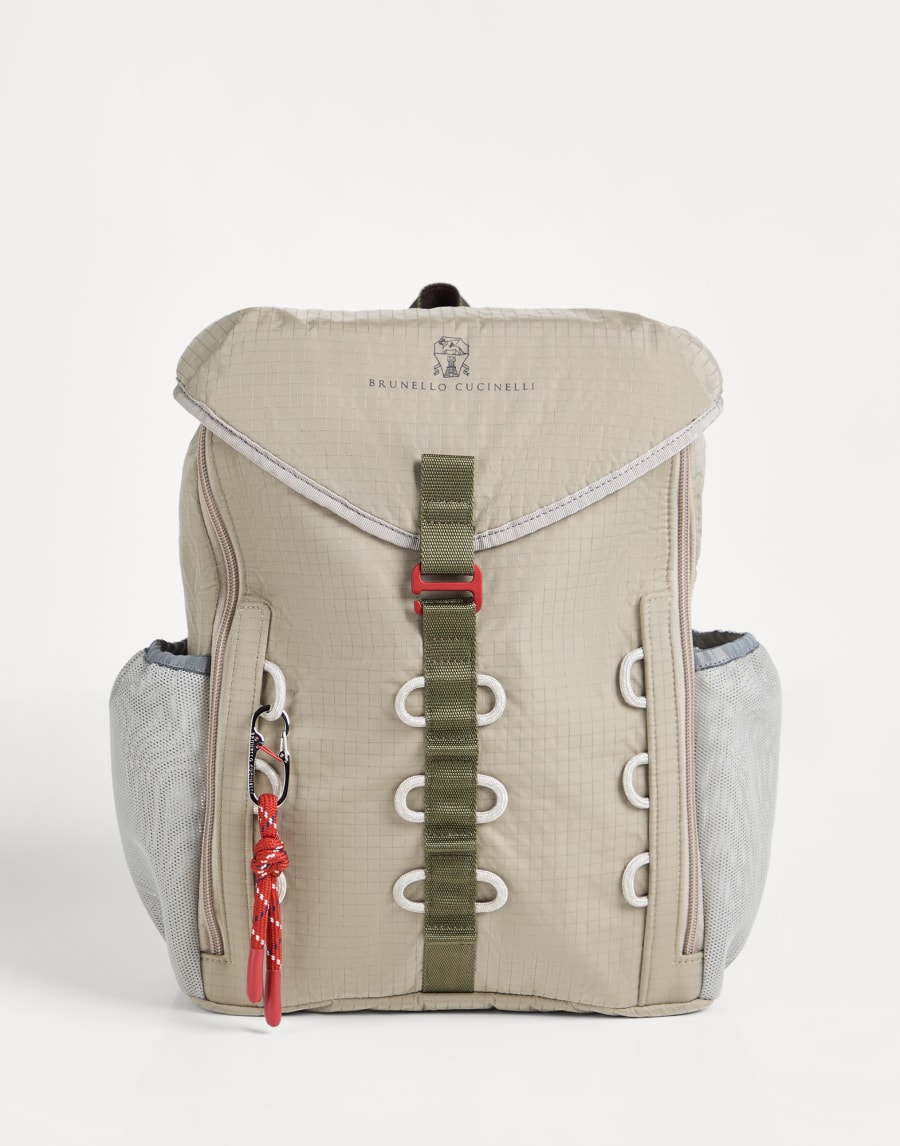 Nylon backpack Khaki Boys - Brunello Cucinelli