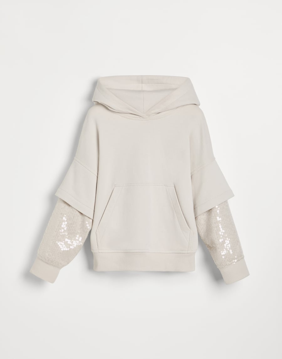 Smooth cotton French terry sweatshirt Off-White Girls - Brunello Cucinelli