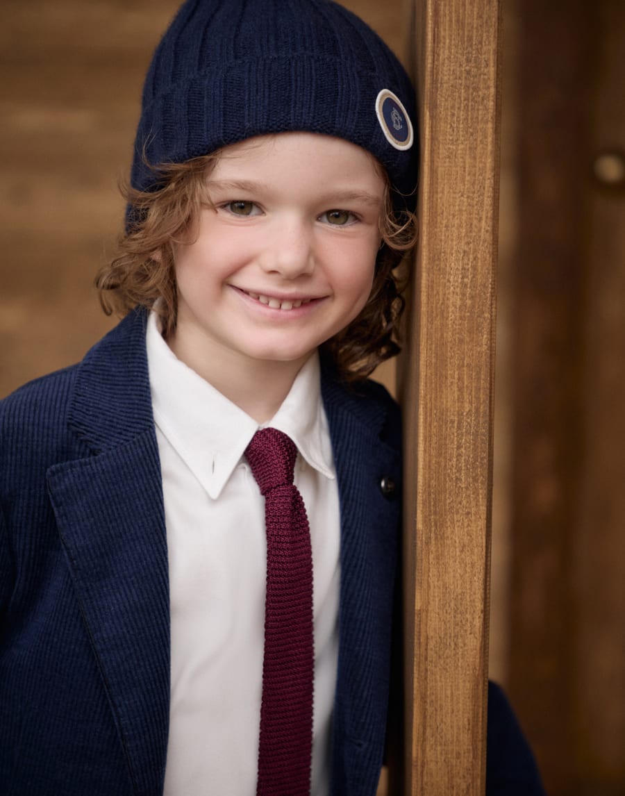 Suit in velvet Blue Boys - Brunello Cucinelli