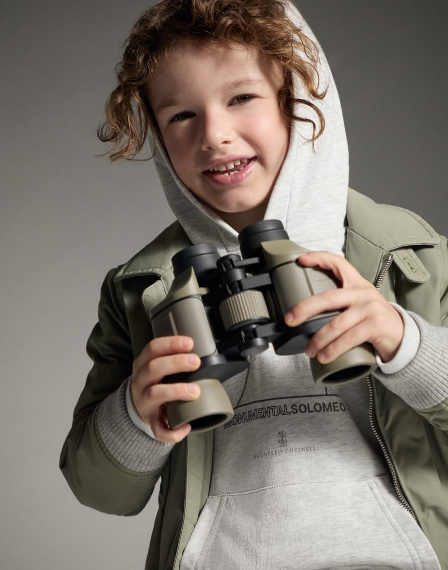 Bomber jacket with padding Khaki Boys - Brunello Cucinelli