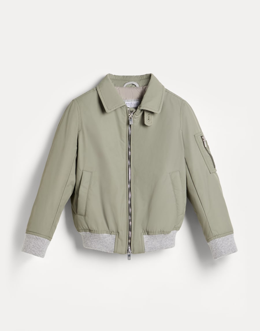 Bomber jacket with padding Khaki Boys - Brunello Cucinelli