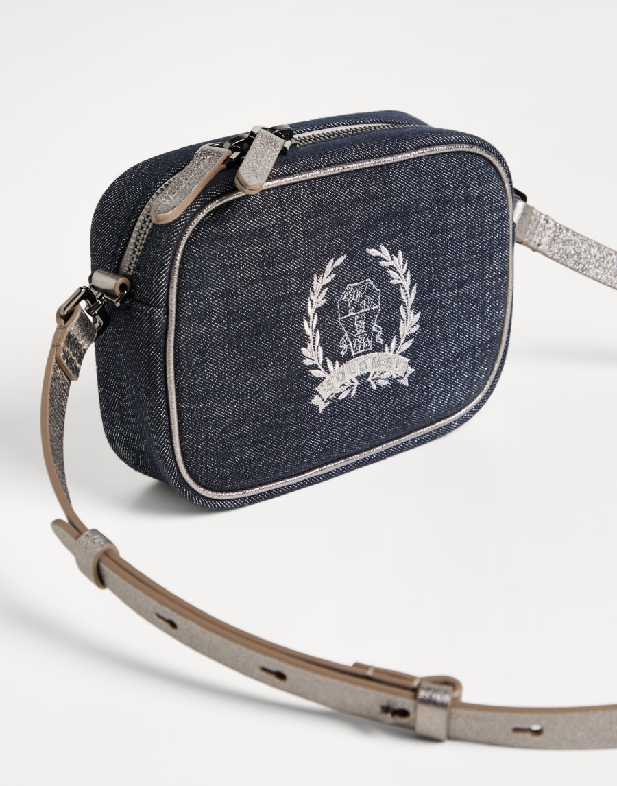 Tasche aus Sparkling-Denim Dunkles Jeansblau Mädchen - Brunello Cucinelli