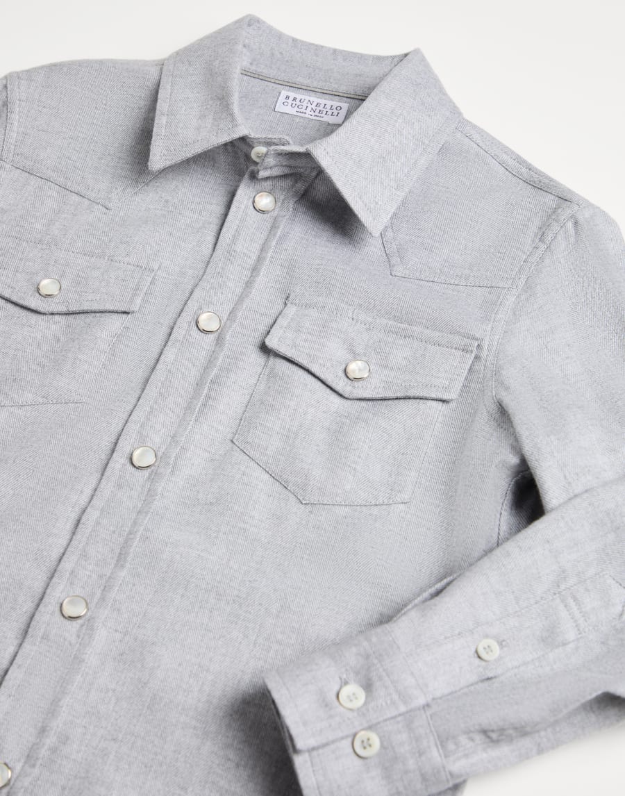 Shirt with snaps Grey Boys - Brunello Cucinelli