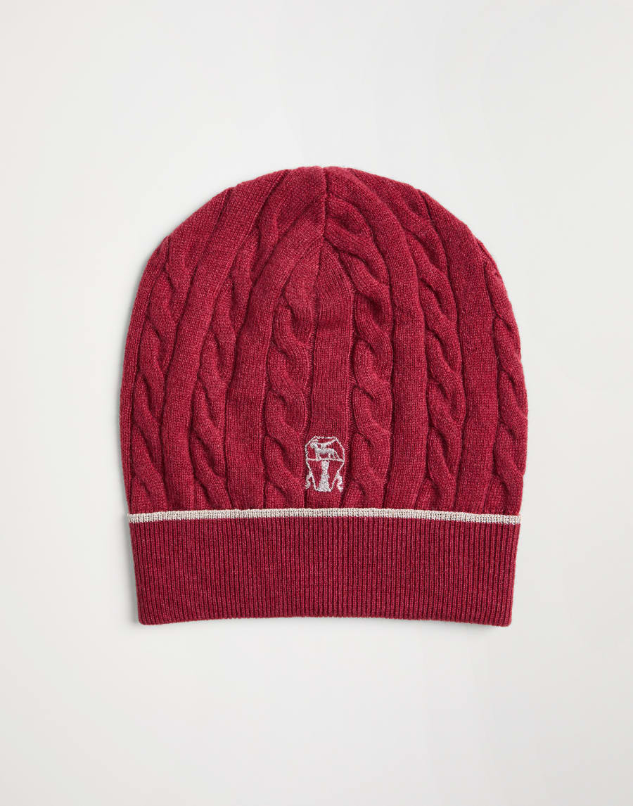 Papalina in maglia Rosso Bambina - Brunello Cucinelli