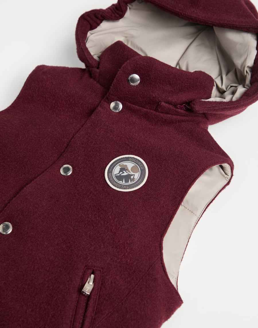Flannel down vest Amaranth Boys - Brunello Cucinelli
