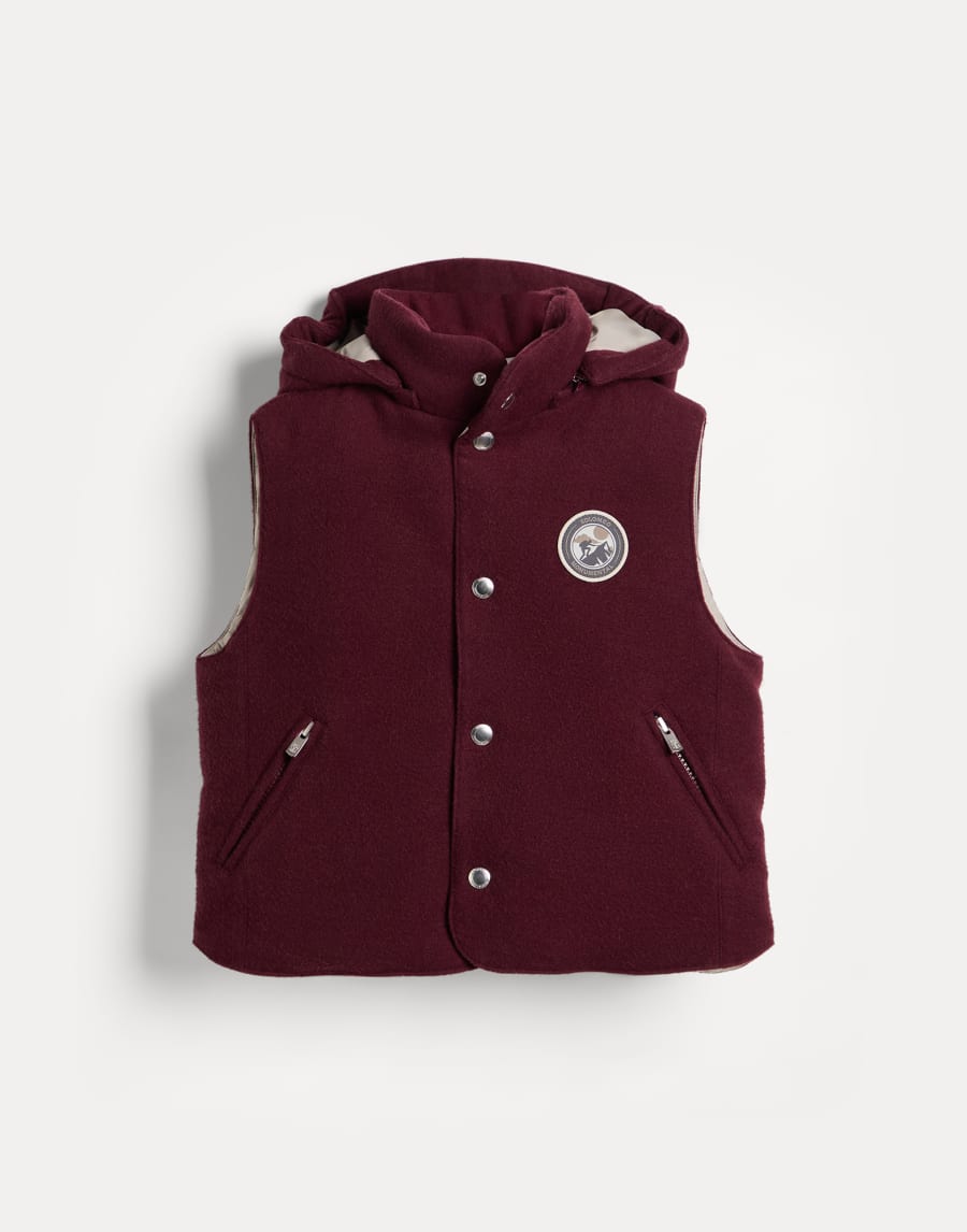 Flannel down vest Amaranth Boys - Brunello Cucinelli