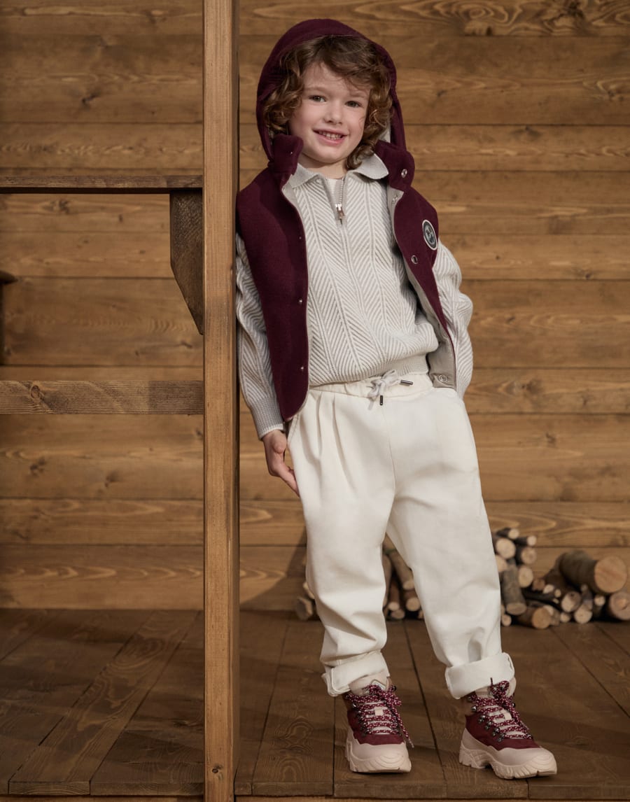 Flannel down vest Amaranth Boys - Brunello Cucinelli