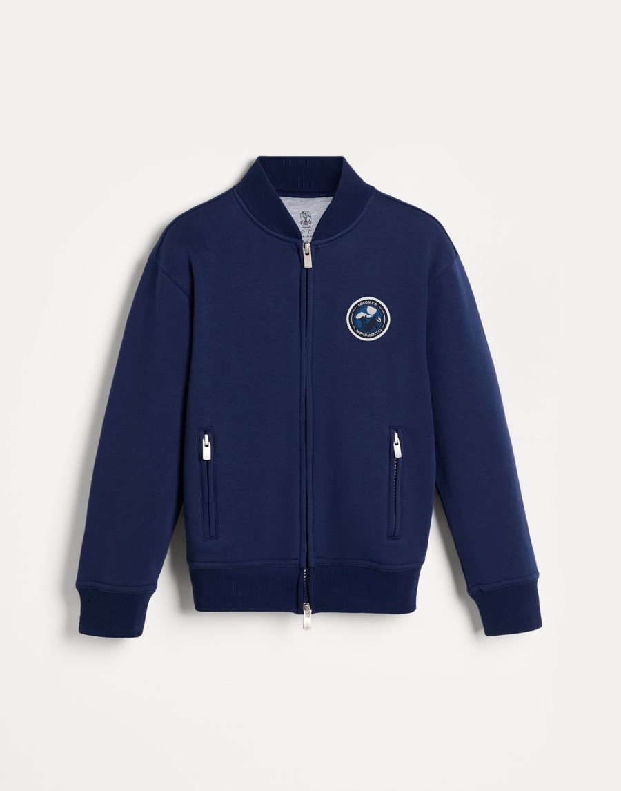 Topwear stile bomber in felpa Blu Bambino - Brunello Cucinelli