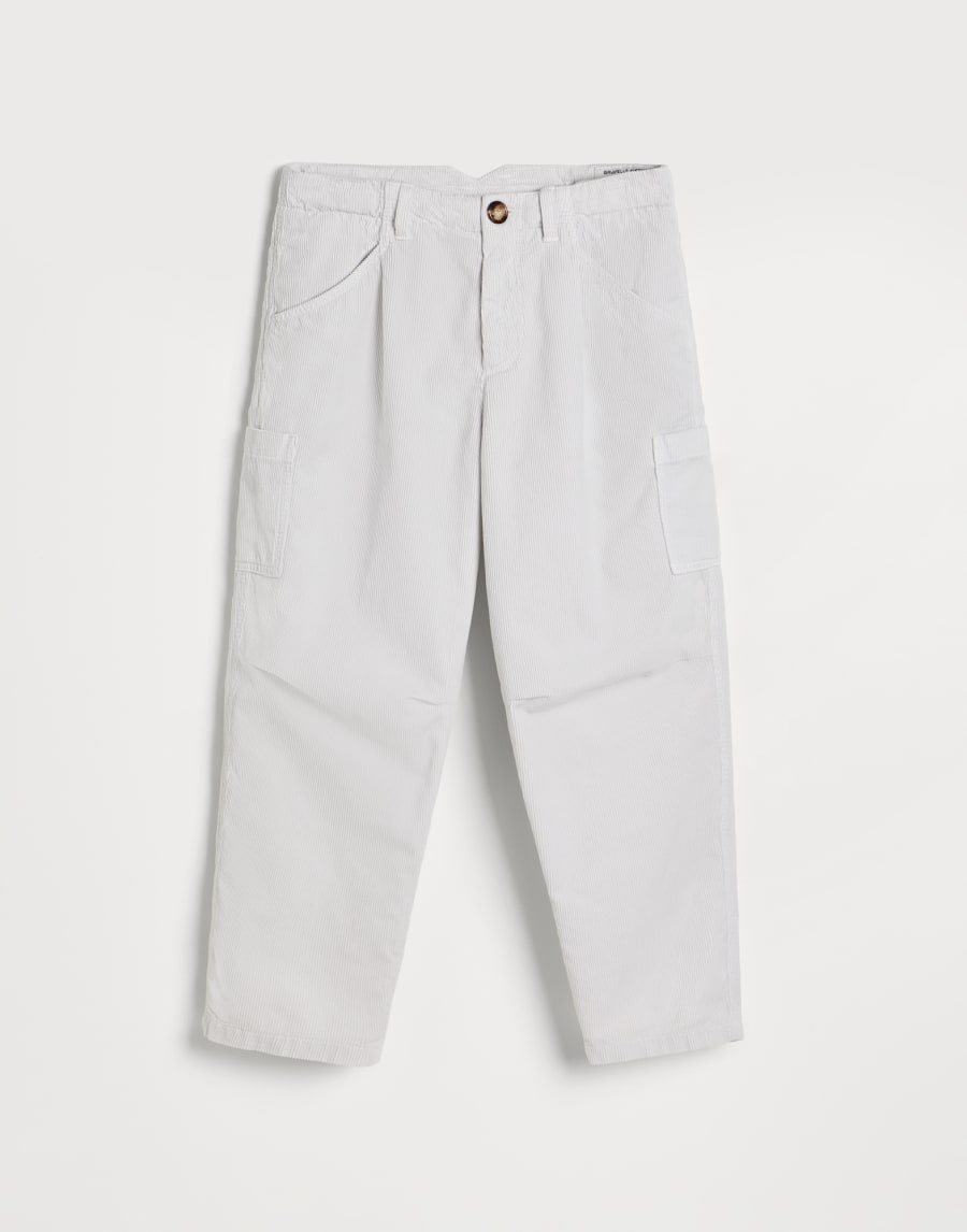 Ergonomic-Hose aus Samt mit Taschen Off-White Jungen - Brunello Cucinelli