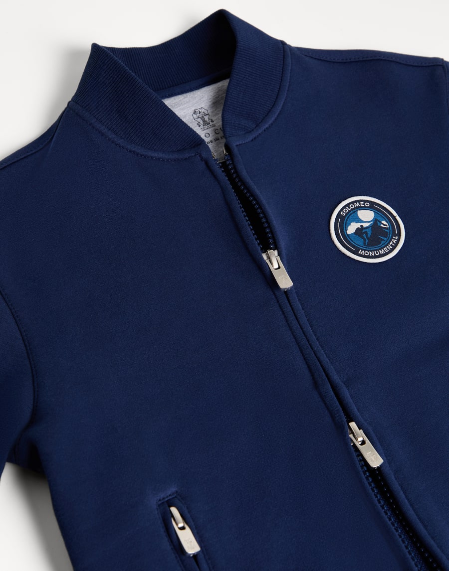 Topwear stile bomber in felpa Blu Bambino - Brunello Cucinelli