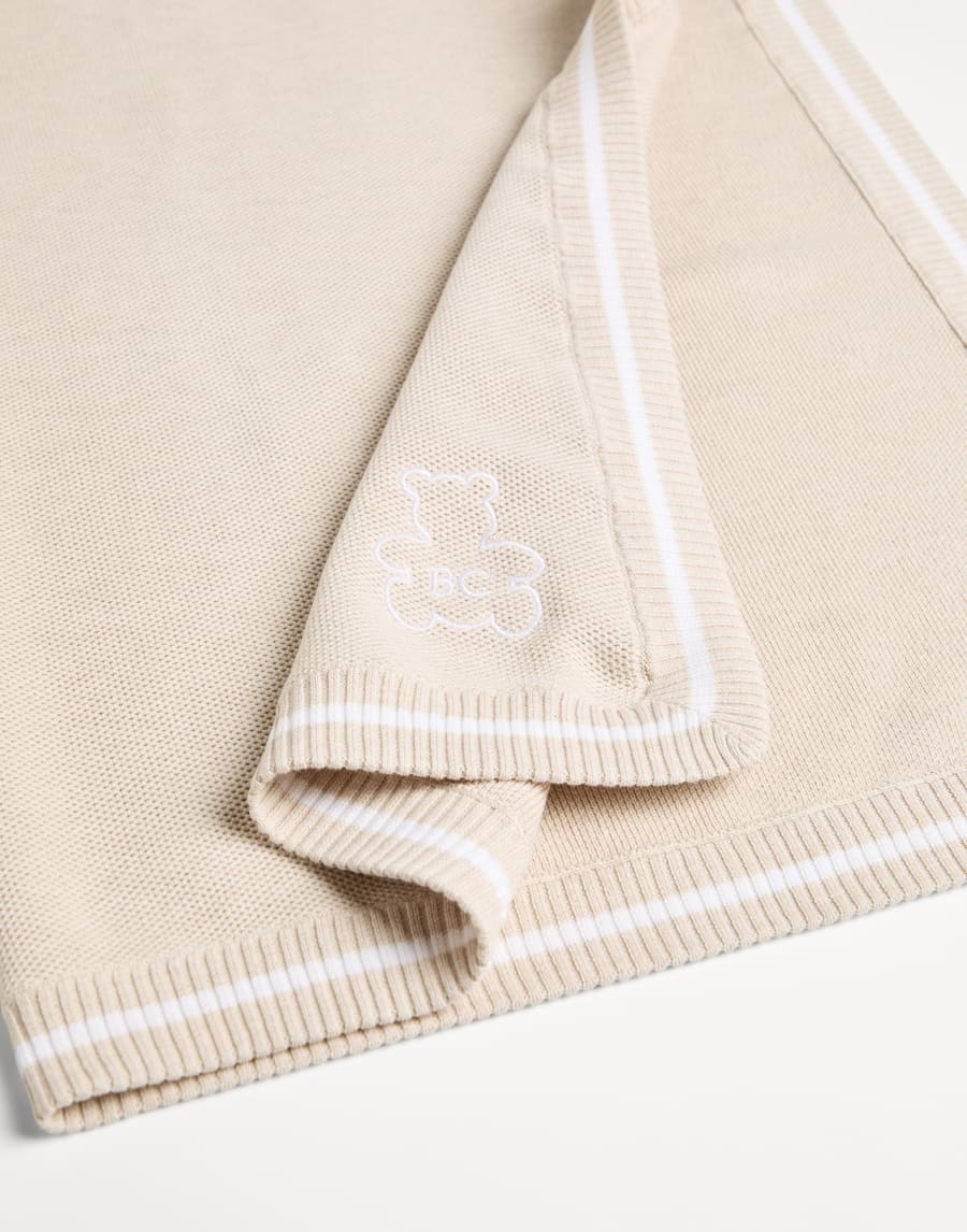 Baby Bernie blanket with embroidery Sand Baby - Brunello Cucinelli