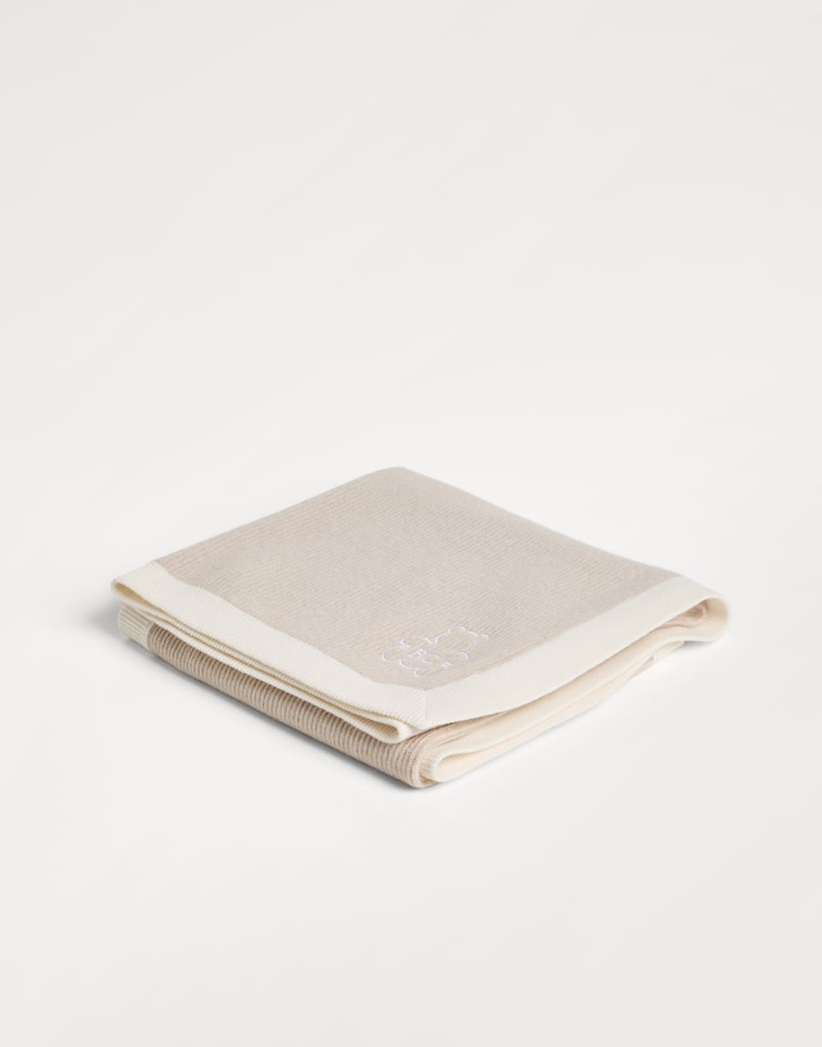 Bernie Baby rib knit blanket Beige Baby - Brunello Cucinelli