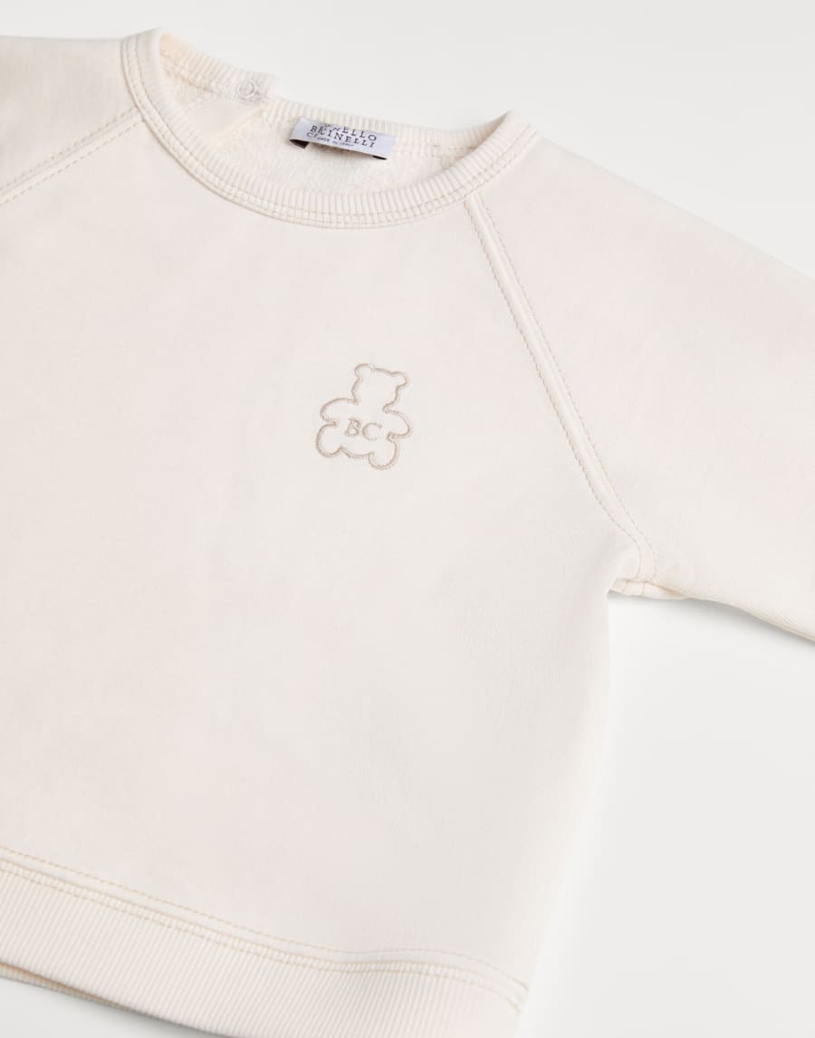 French terry Baby Bernie sweatshirt White Baby - Brunello Cucinelli