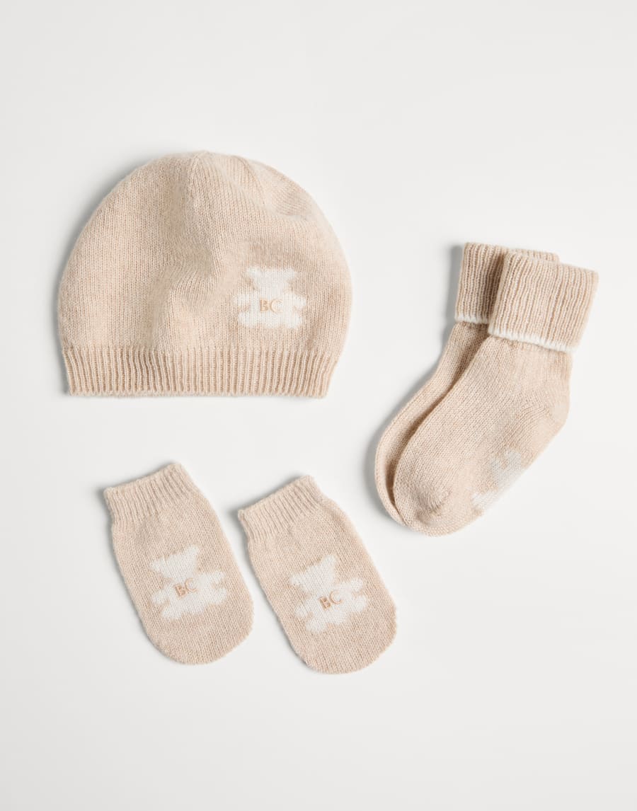 Set papalina e calzini Baby Bernie Beige Baby - Brunello Cucinelli