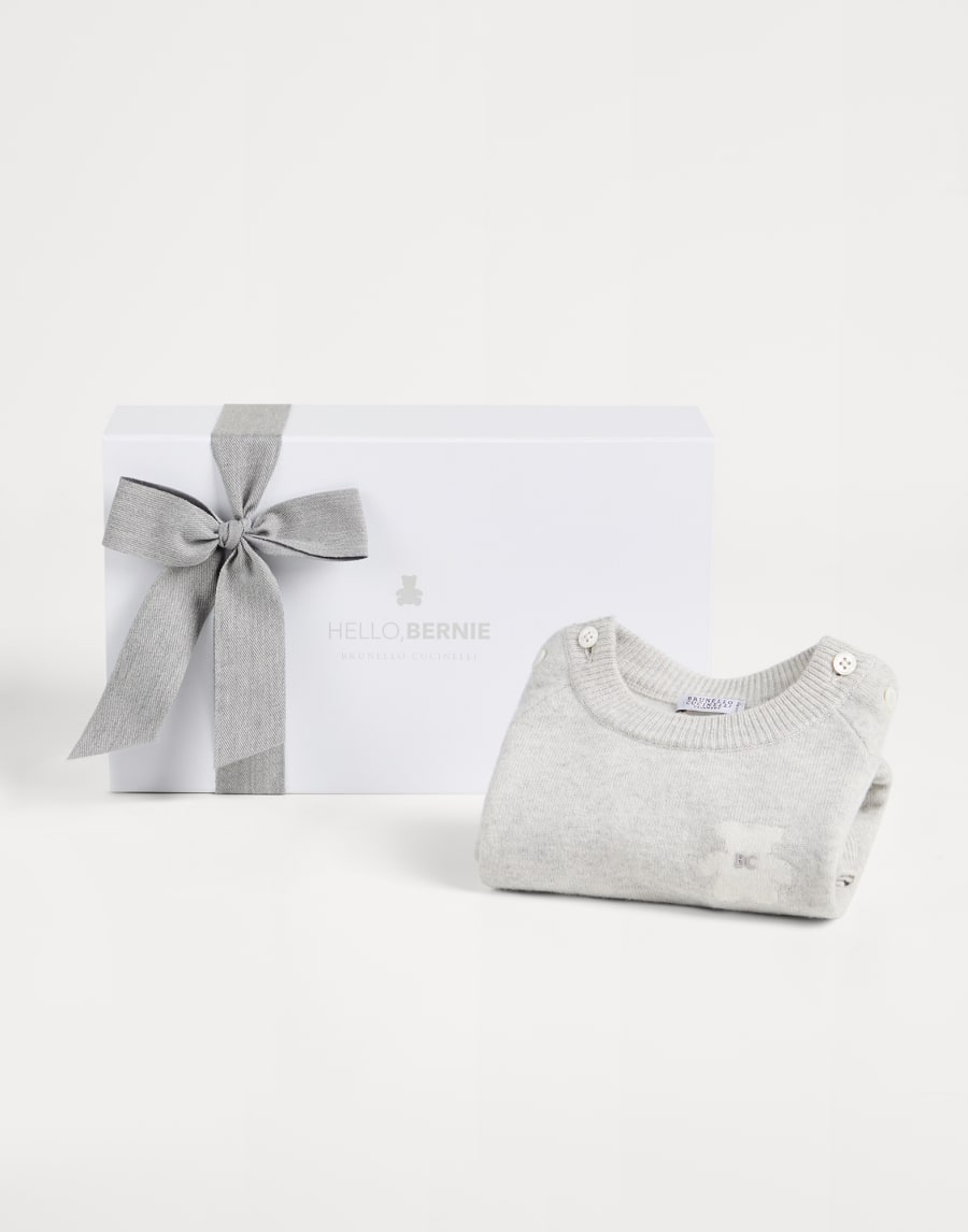 Baby Bernie knit coverall Light Grey Baby - Brunello Cucinelli