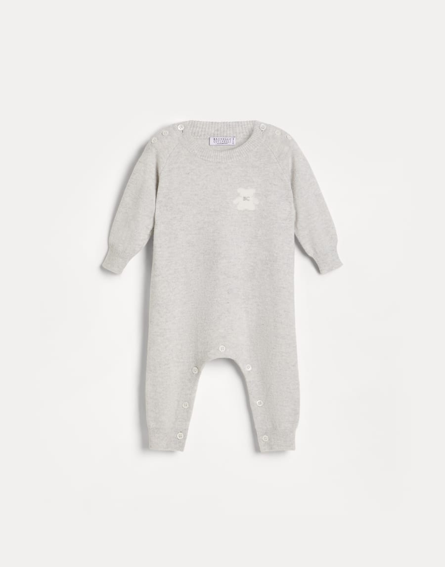Tuta Baby Bernie in maglia Grigio Chiaro Baby - Brunello Cucinelli