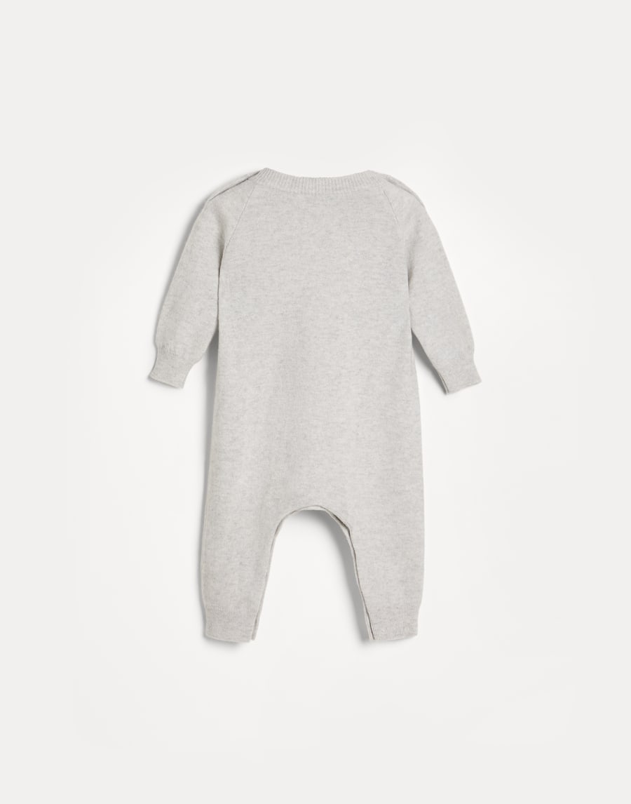 Bernie Baby knit coverall Light Grey Baby - Brunello Cucinelli