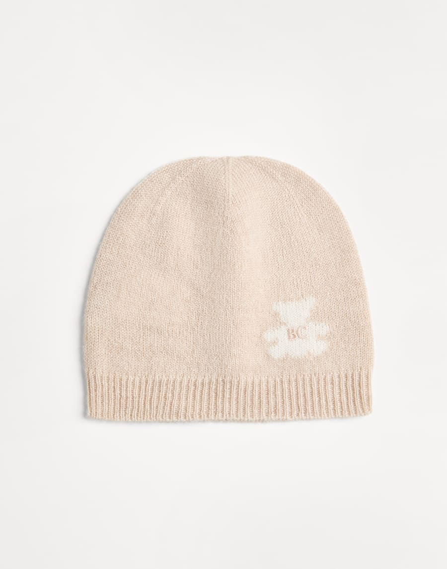 Gorro papalina Baby Bernie de punto Beige Bebé - Brunello Cucinelli