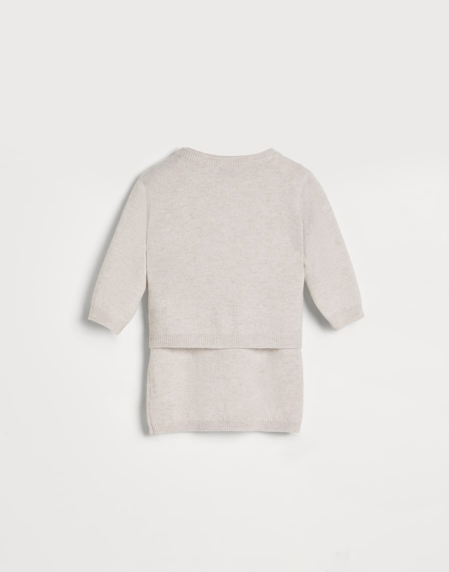 Dazzling Embroidery dress Off-White Baby - Brunello Cucinelli