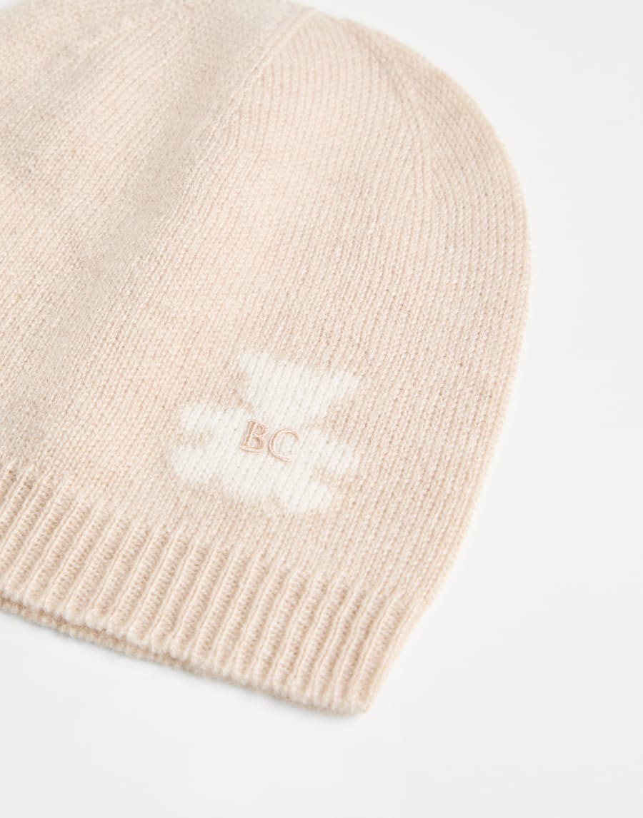 Gorro papalina Baby Bernie de punto Beige Bebé - Brunello Cucinelli