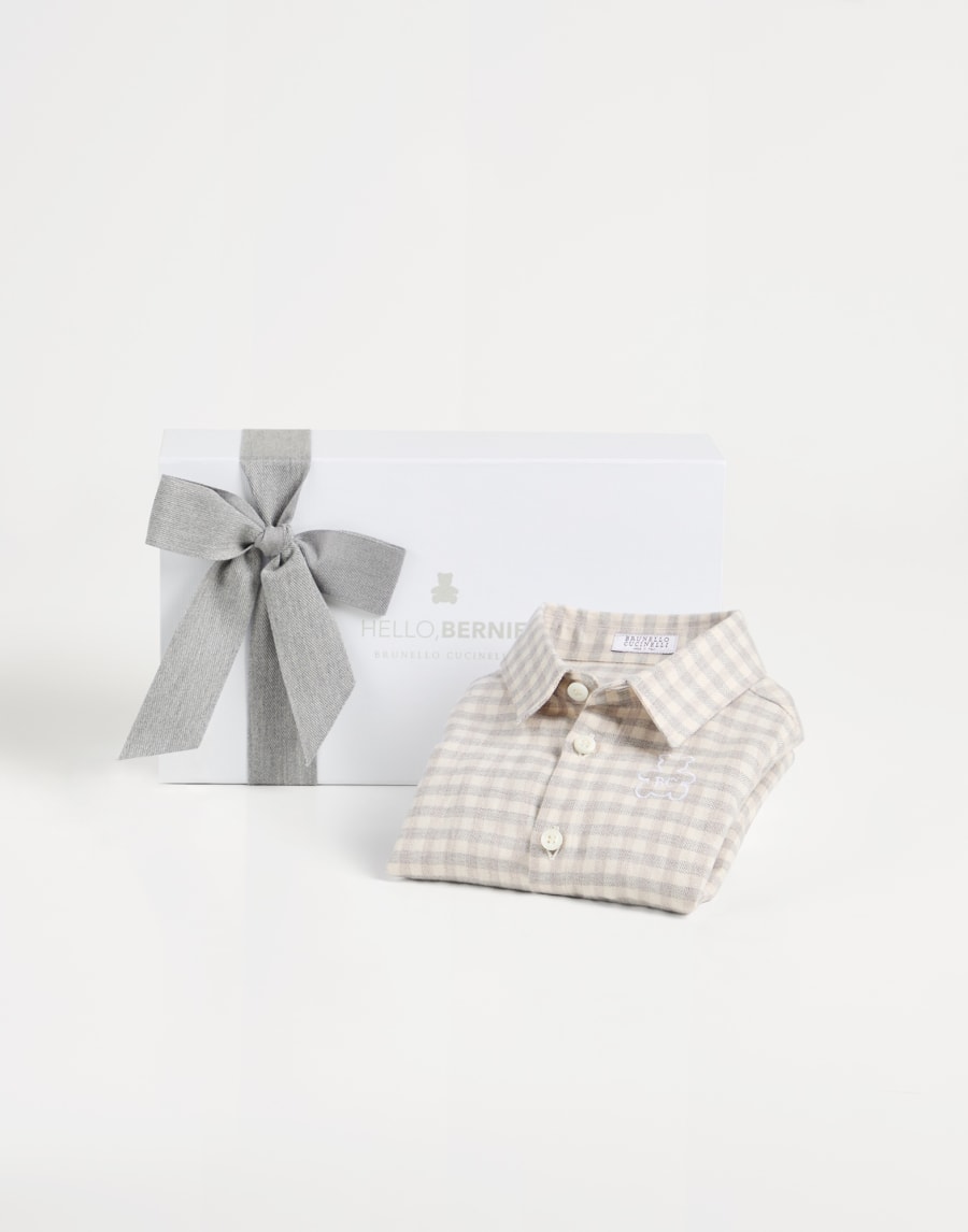 Flannel Baby Bernie shirt Beige Baby - Brunello Cucinelli