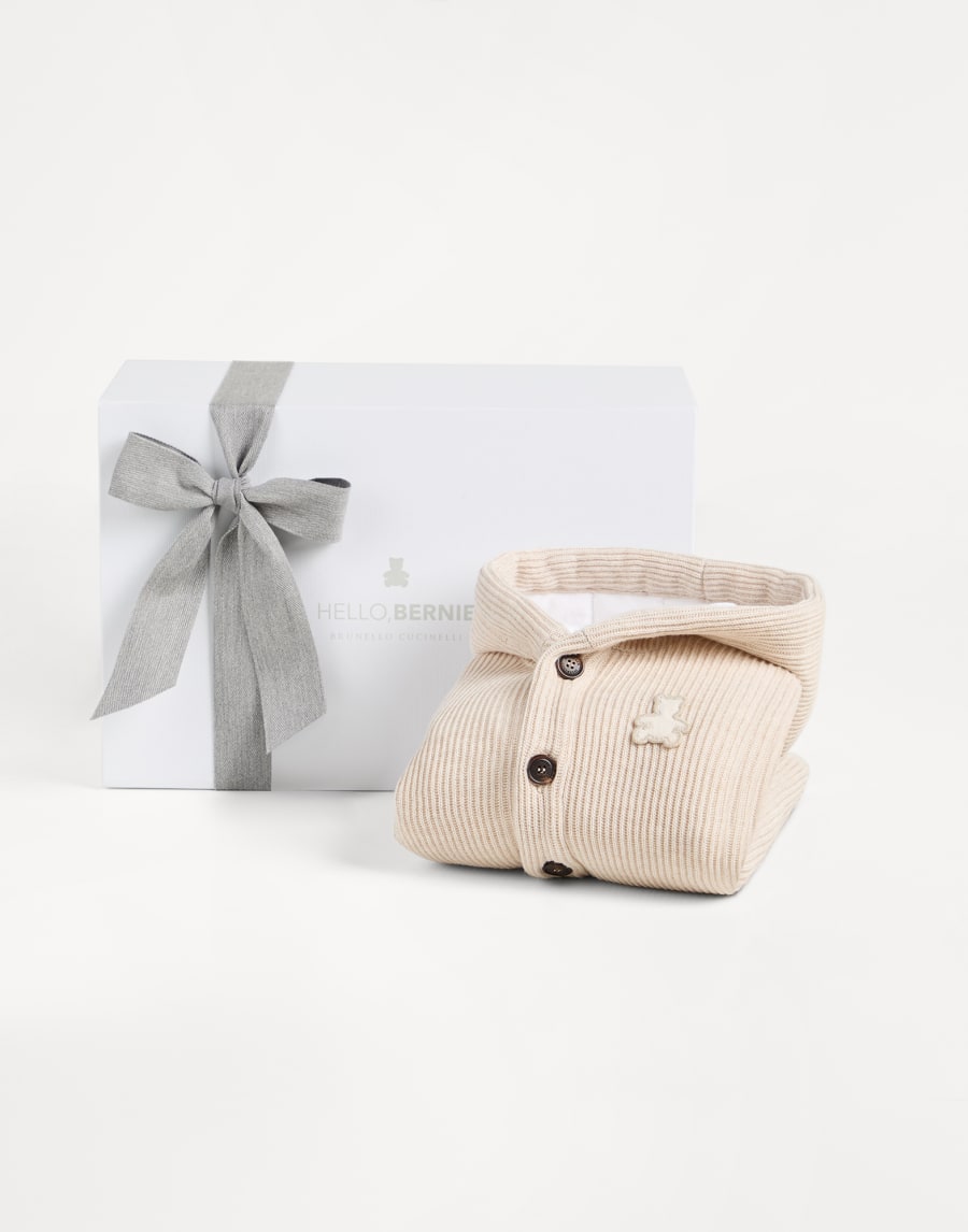 Baby Bernie cardigan with padding Sand Baby - Brunello Cucinelli