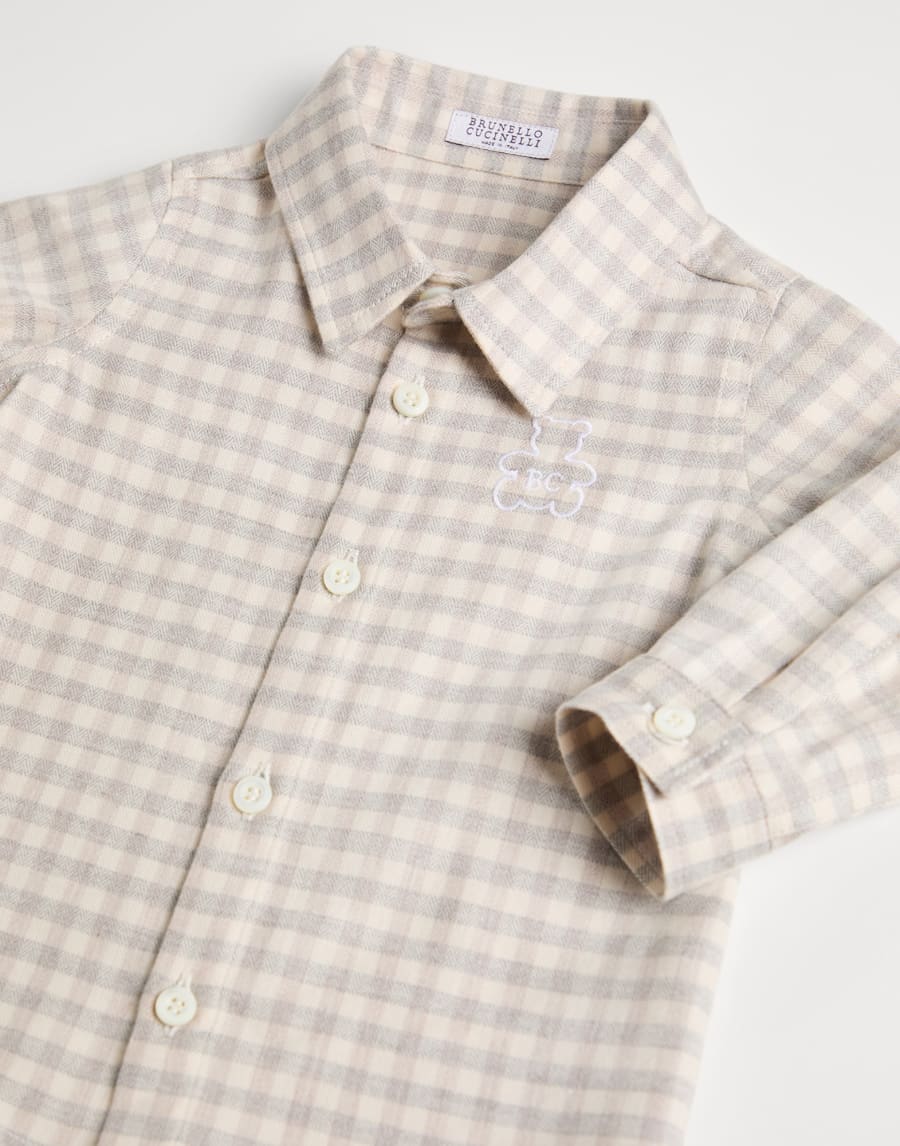 Flannel Baby Bernie shirt Beige Baby - Brunello Cucinelli