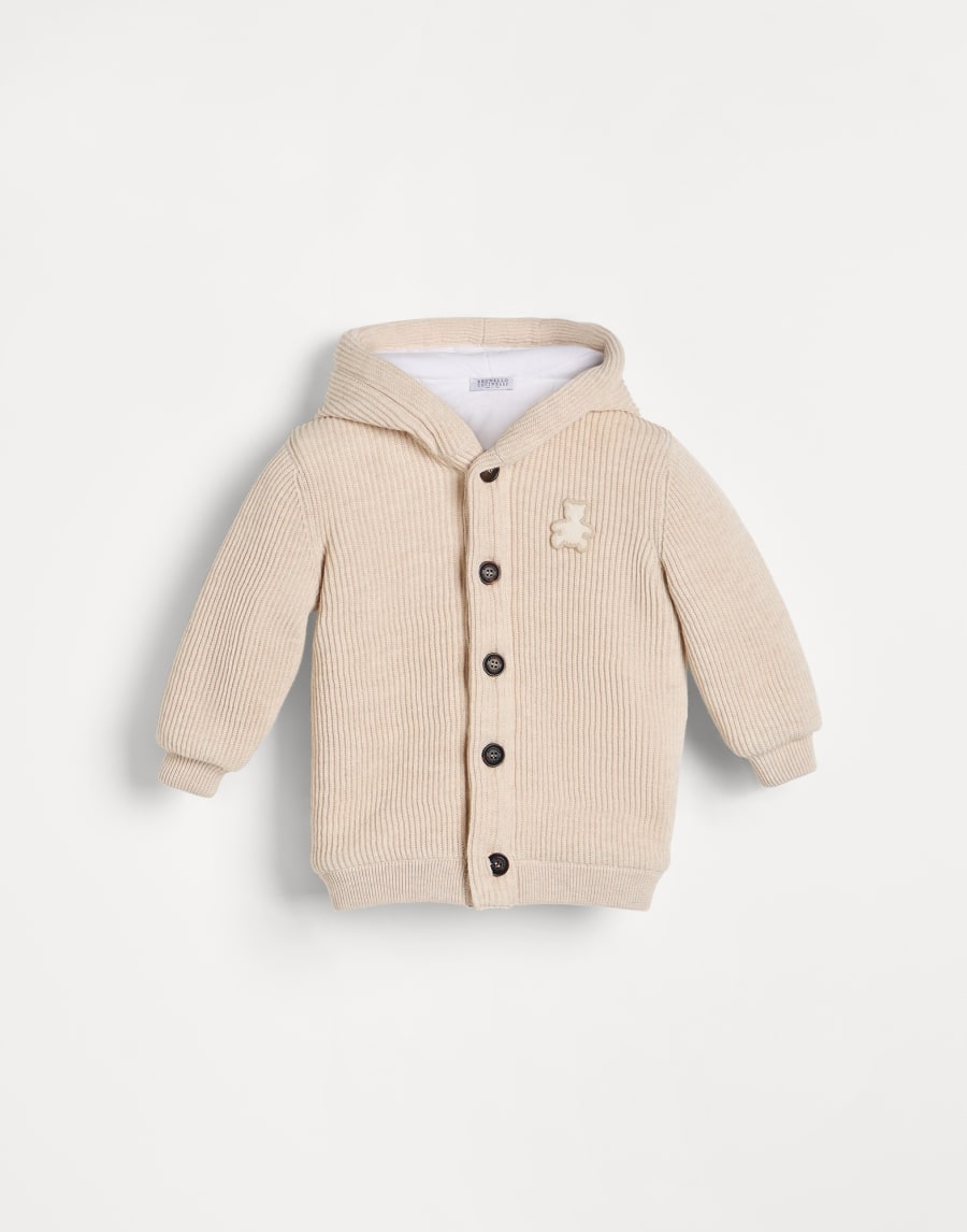 Baby Bernie cardigan with padding Sand Baby - Brunello Cucinelli