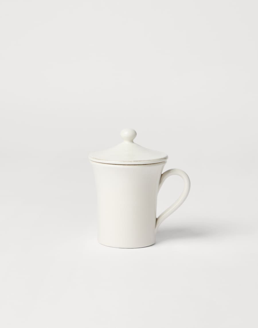 Tazza mug in ceramica con coperchio Latte Lifestyle - Brunello Cucinelli