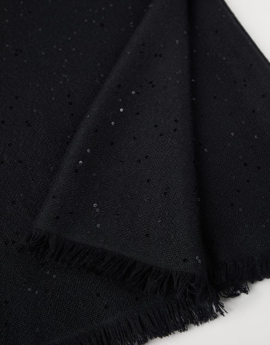 Cashmere and silk Diamond yarn scarf Black Woman - Brunello Cucinelli