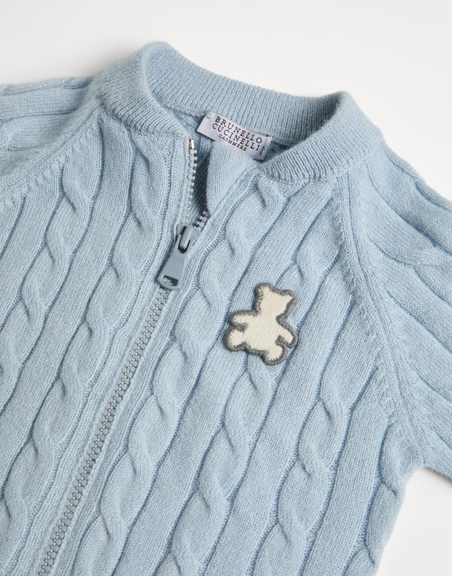 Jersey Baby Bernie trenzado Celeste Bebé - Brunello Cucinelli