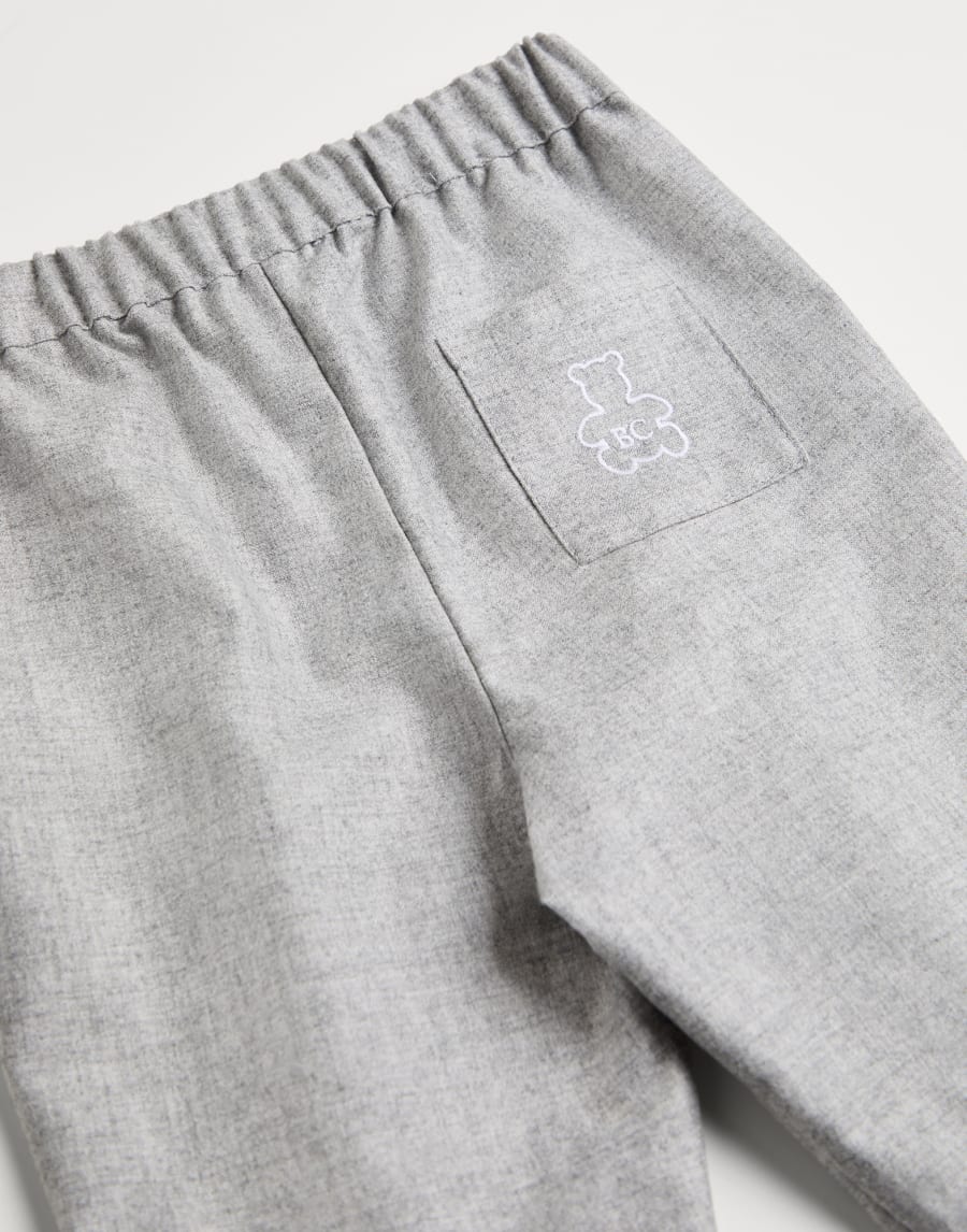Flannel Baby Bernie trousers Light Grey Baby - Brunello Cucinelli