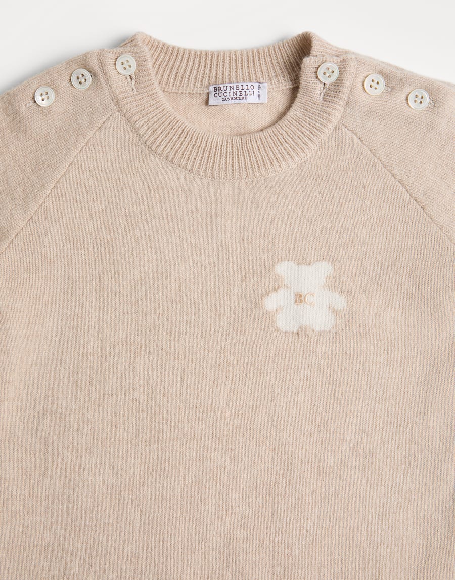 Baby Bernie-Strampler in Strick Beige Baby - Brunello Cucinelli