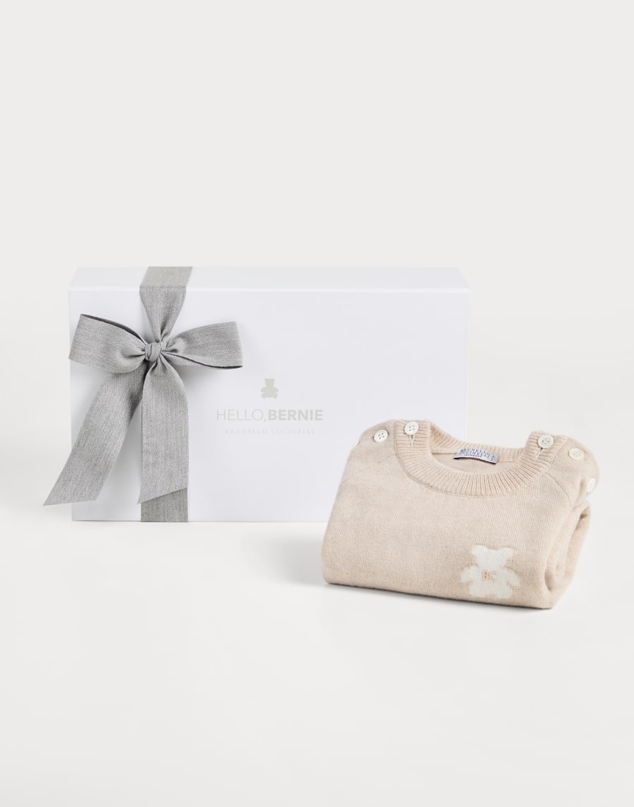 Baby Bernie-Strampler in Strick Beige Baby - Brunello Cucinelli