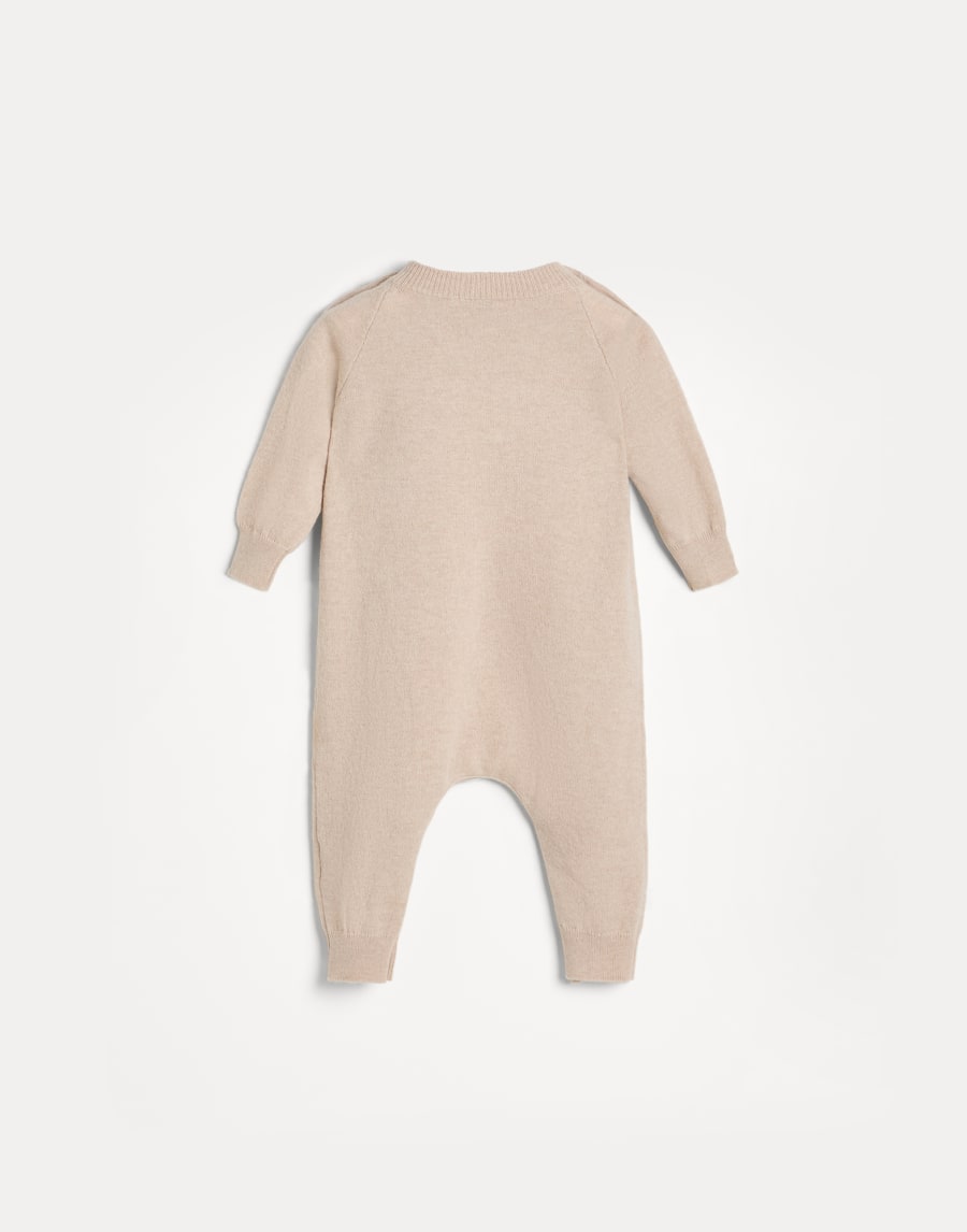Tuta Baby Bernie in maglia Beige Baby - Brunello Cucinelli