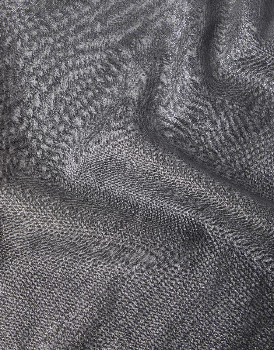 Cashmere and silk sparkling scarf Anthracite Woman - Brunello Cucinelli