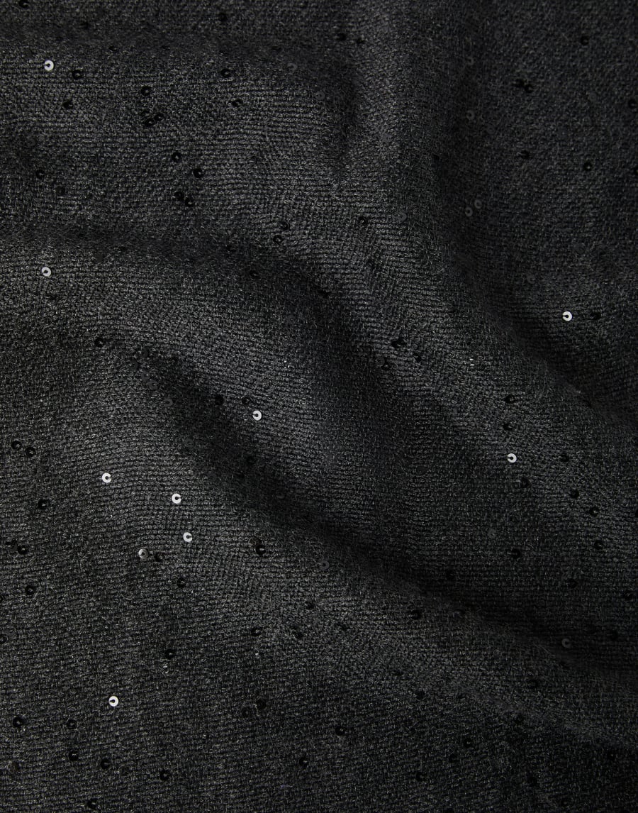 Cashmere and silk Diamond yarn scarf Anthracite Woman - Brunello Cucinelli