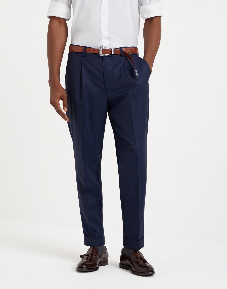 Prince of Wales trousers Blue Man - Brunello Cucinelli