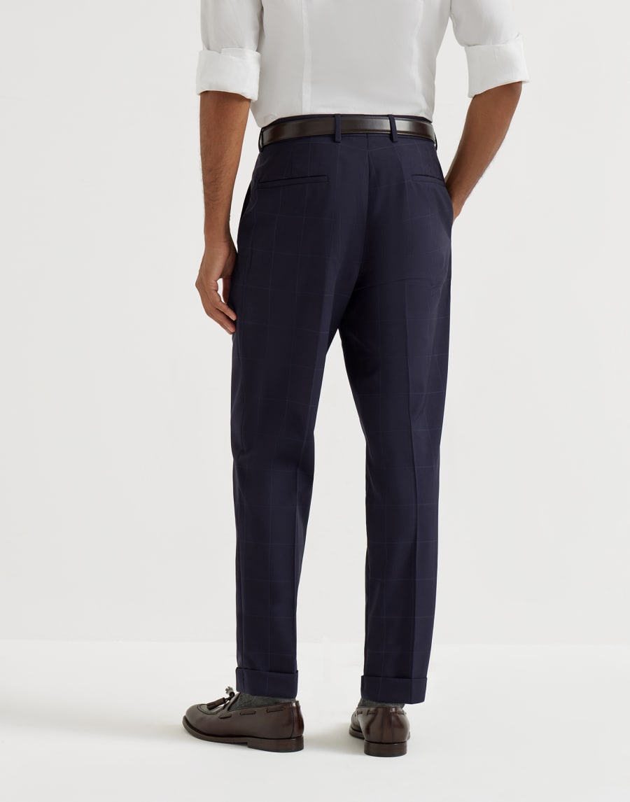 Pantalone in tela di lana vergine Blu Navy Uomo - Brunello Cucinelli